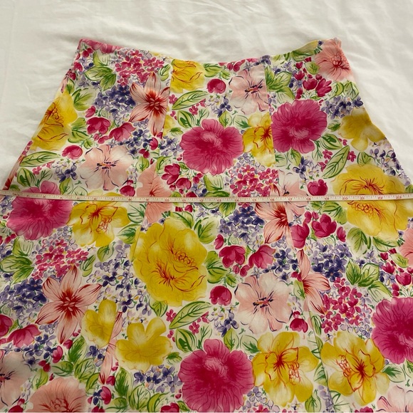 Women’s XL Floral Skirt A Line Paneled Spring Cottage Core Notations - Picture 8 of 10